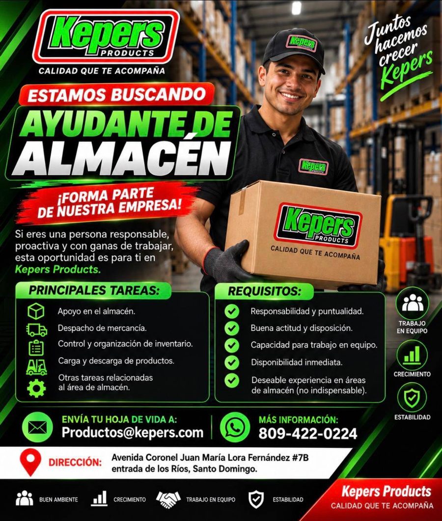 Publicación original de la vacante Ayudante de Almacén